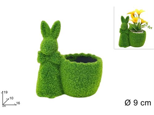 427683 VASO  CERAMICA COELHO 16X18CM