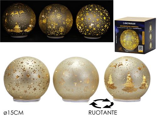 480532 BOLA 15CM MOV/LUZ OURO