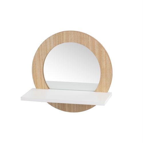 807024 ESPELHO COM PRATELEIRA MDF NATURAL 30 X 12 X 29 CM