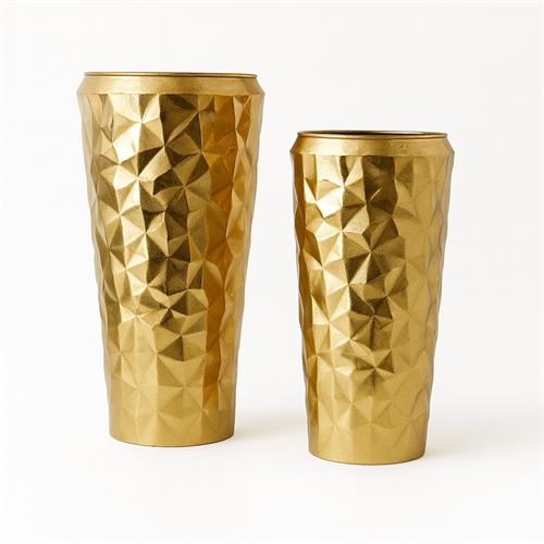 127034426 VASOS DE METAL SET2 35X35X74/29X29X67 CM
