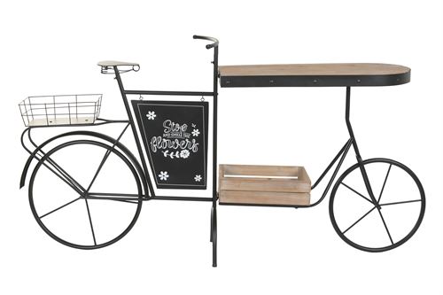 MB-224161 EXPOSITOR METAL MADERA 187X39X100 BICICLETA NEGRO