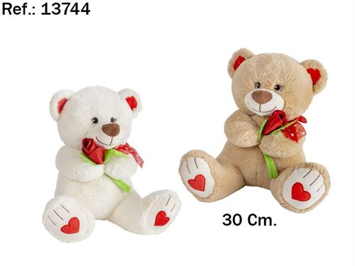 13744 URSO FLOR 30CM 2CORES