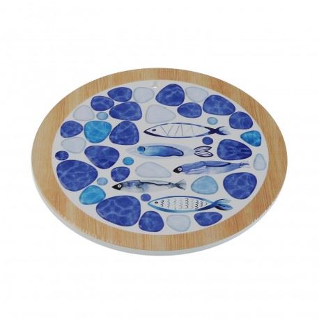 BASE TACHO CERAMICA PEIXE 20X20X3CM