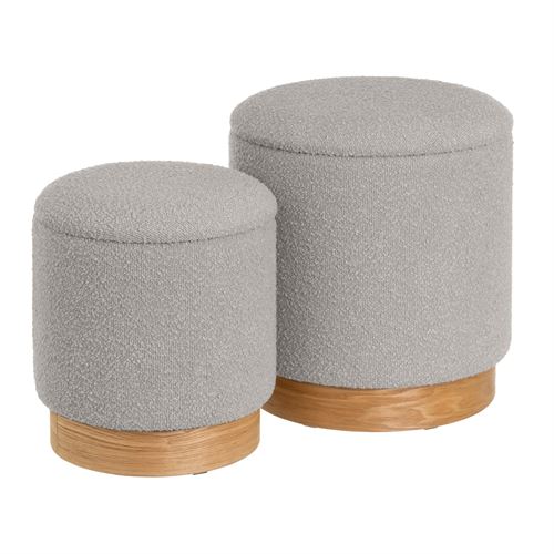 806334 S/2 PUF BANCA TELA-MDF CINZA 38 X 38 X 42 CM