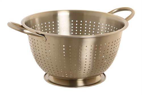 PC-224051 ESCORREDOR INOX 24X24X19CM MATE DOURADO