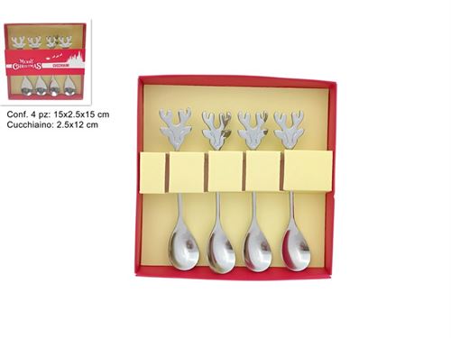377728 COLHER NATAL PK4 RENA PRATA