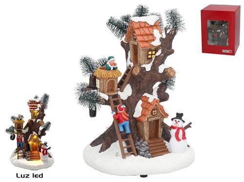 509082 CENA DE ARVORE COM CASINHA LED 14,5X14X19,5