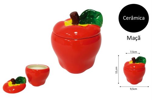 25374 TAÇAS CERÂMICA C/ TAMPA MAÇÃ