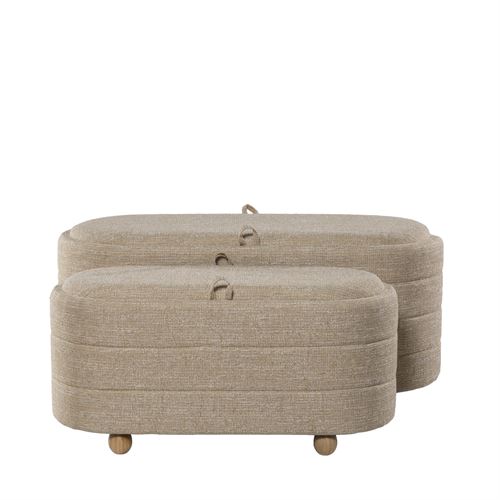 96818 CJ.2 BANQUETAS MADEIRA TECIDO 150CM
