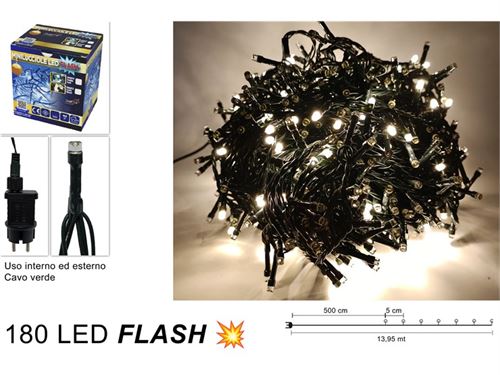 316017 LUZES NATAL 180LED BRANCO QUENTE