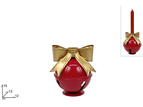 441672 PORTA VELAS METAL LAÇO OURO 12CM