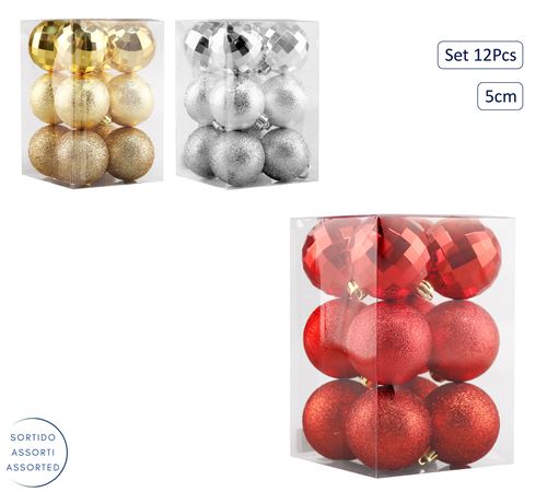 6085179 BOLA NATAL 12PÇS 5CM