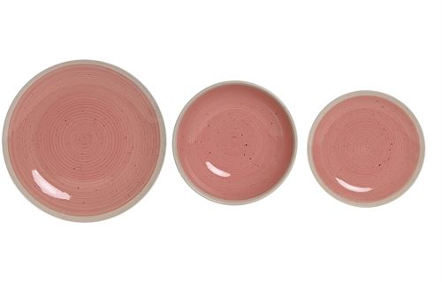 PC-219725 SERVIÇO 18PÇS CERAMICA ROSA