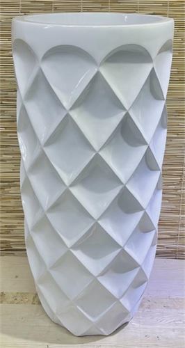 VASO DE RESINA BRANCO 33X33X70CM