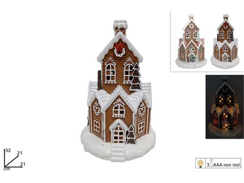 177632 CASA NATAL 32CM DEC BISCOITO LUZ