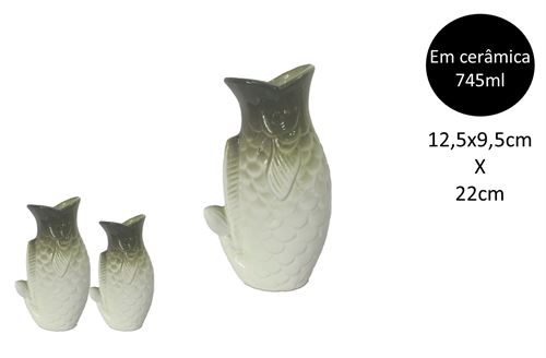 25252 JARRA PEIXE CERAMICA M BICOLOR