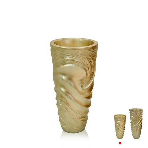 VASO DE RESINA CHAMPANHE 34X34X71CM