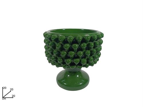 576441 JARRA PINHA VERDE CERAMICA 20CM