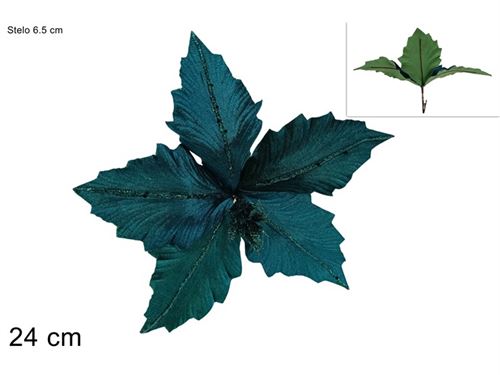 367910 FLOR NATAL VELUDO VERDE 24CM