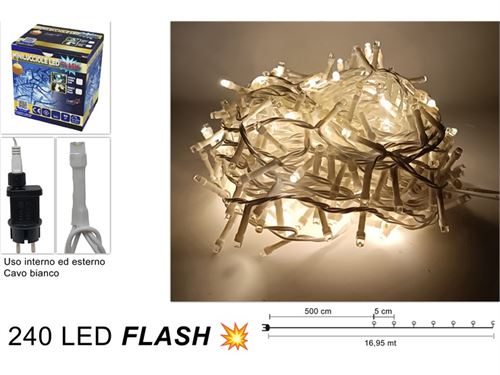 315775 MINILUZES 240LED FLASH BRANCO QUENTE