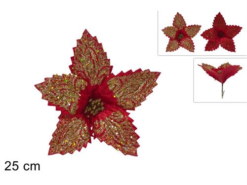 481722 FLOR NATAL VERMELHA 25CM