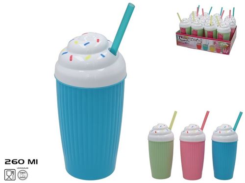 599281 COPO PL GELADO C/PALHINHA 260ML