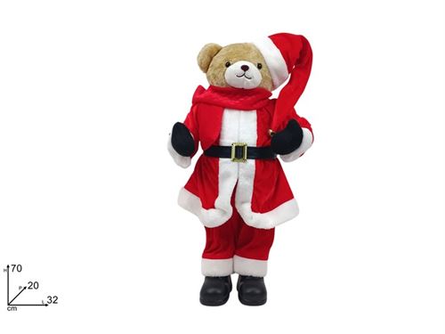 486338 URSO PAI NATAL VERMELHO 70CM