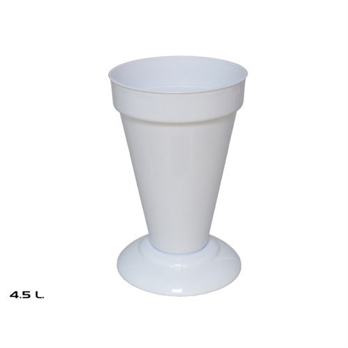 VASO CÔNICO PLÁSTICO 4,5L BRANCO