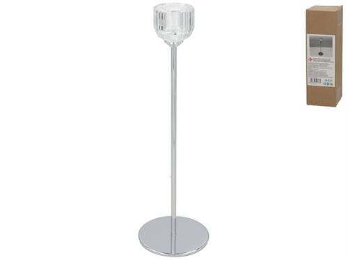 495705 PORTA VELAS VIENA 8X26CM PRATA