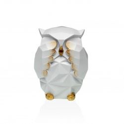 20820057 CORUJA DECORATIVA BRANCA 12CM