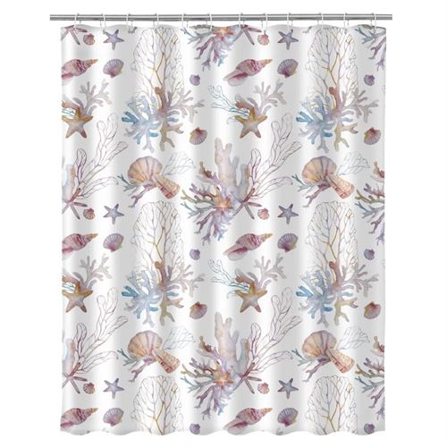 CORTINA WC SEASHELLS POLIESTER 180X200CM