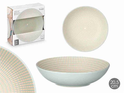 10053 PRATO SOPA CERAMICA 20,5CM GRAVADO VERDE