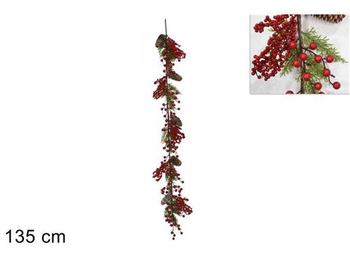 106632 GRINALDA NATAL BAGAS VERMELHAS 135CM