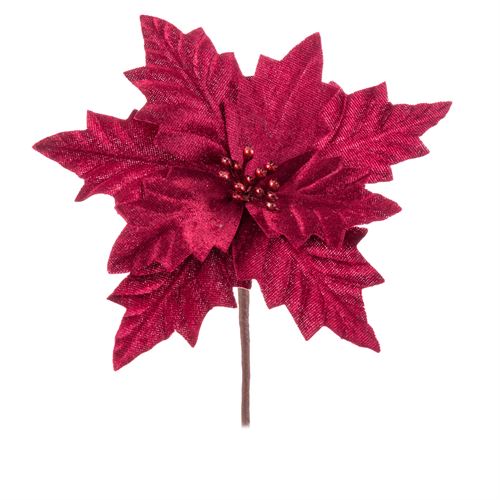 POINSETTIA POLIESTER BORGONHA 17 X 17 X 15 CM