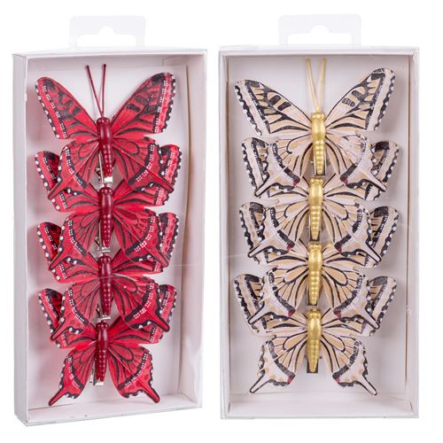 BORBOLETA COM CLIP PLUMAS 2/M 8 X 0,80 X 6 CM SET4