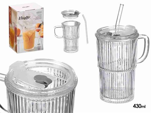 14093 CANECA VIDRO COM ASA 430ML