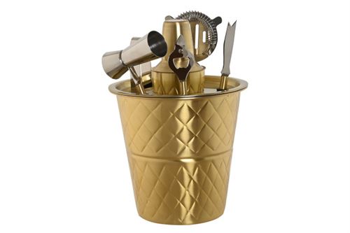 COQUETEL SET 7 INOX 22X22X21 MATE DOURADO