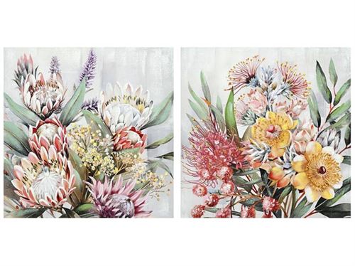 529844 QUADRO CANVAS 80% PINTADO A MANO FLEUR 80X80CM 2 SURT.
