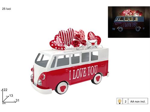 428956 CARRO METAL DIA NAMORADOS COM LUZ