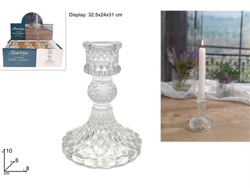 653296 PORTA VELAS VIDRO 10CM