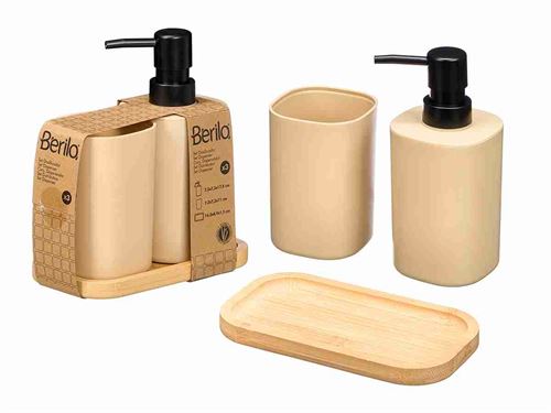 12880 CONJUNTO DISPENSADOR COPO BASE BAMBU