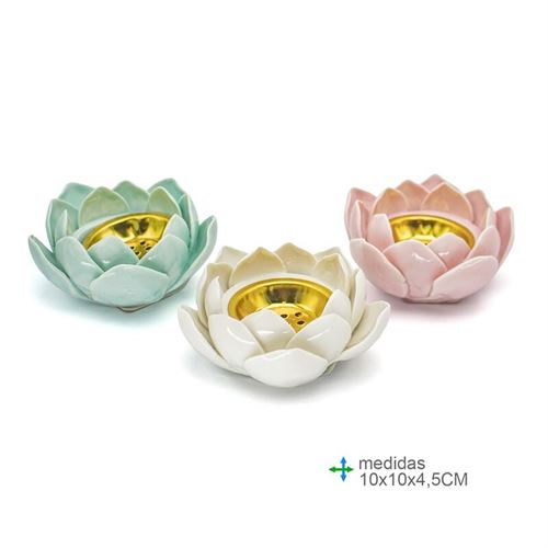 PV-79307 PORTA VELAS CERAMICA 10x10x4,5cm