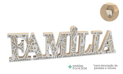 BD-78440 PALAVRA DEC MDF 51X14,5CM FAMILIA