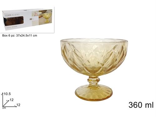 678626 TAÇA VIDRO PK6 360ML AMBAR