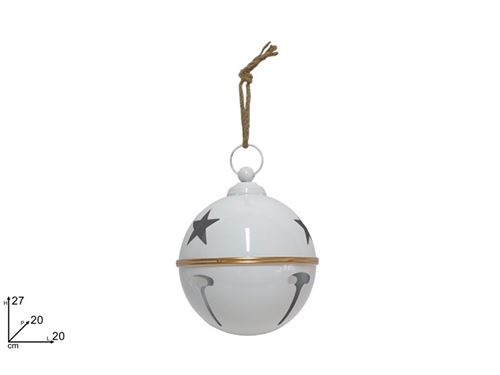 488875 BOLA METAL 20CM BRANCO