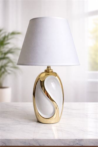 136235290 CANDEEIRO BRANCO DOURADO 39,5CM