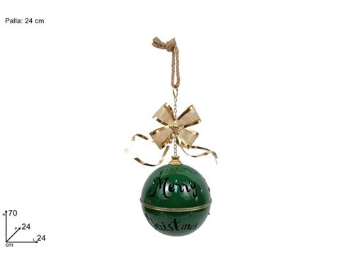 359922 BOLA NATAL METAL PENDURAR 30CM VERDE