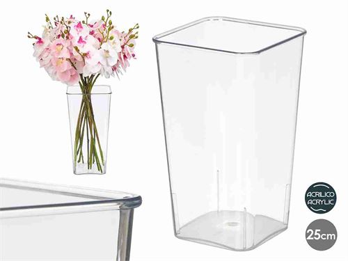 11120 VASO QUADRADO ACRILICO 24,5CM