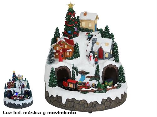 509723 CENA POVOADA COM ESTRELA LED E MUSICA