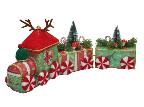 710549 COMBOIO TREM NATAL TECIDO 48X9X21CM